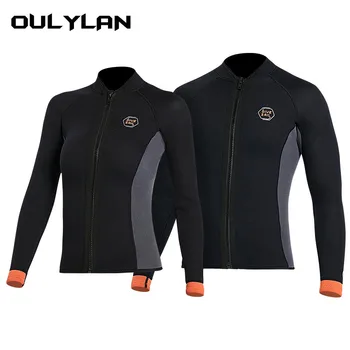 Oulylan Гидрокостюм, куртка, топ для подводного плавания, 3 мм Неопреновый Мужской женский гидрокостюм, купальники, раздельные штаны для дайвинга, костюм для серфинга