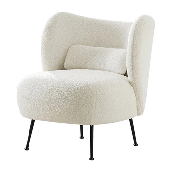 Скандинавский современный одноместный диван-кресло Accent Comfort, обитый бархатной тканью из смеси шерсти Букле, Кресло для гостиной