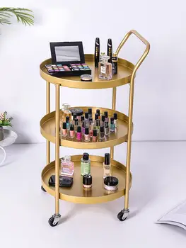 Съемный маленький журнальный столик, мини-прикроватная тумбочка в скандинавском стиле для гостиной, маленький круглый столик, приставной столик для дивана с тележкой на колесиках, золотой уголок