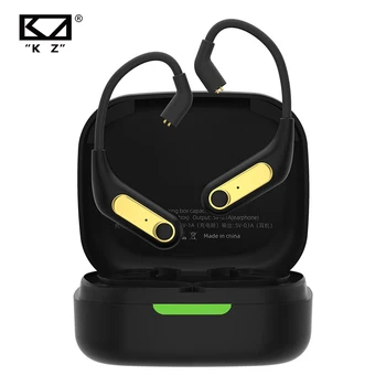 Обновленные беспроводные наушники KZ AZ15, совместимые с Bluetooth, кабель 5.2, беспроводной ушной крючок, B / C контактный разъем с зарядным футляром