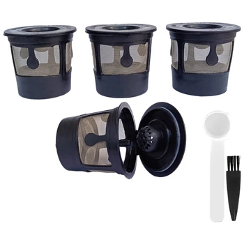 4 Шт Многоразовые K Чашки Многоразовые капсулы Кухонные Инструменты Черный для кофейных фильтров Keurig 1.0 2.0