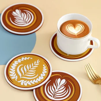 Прочная изоляция от горячего кофе, Водонепроницаемая защита рабочего стола, креативный дизайн высококачественной кофейной подставки с цветами
